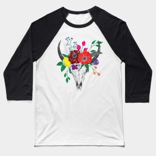 Skull & Flowers Baseball T-Shirt